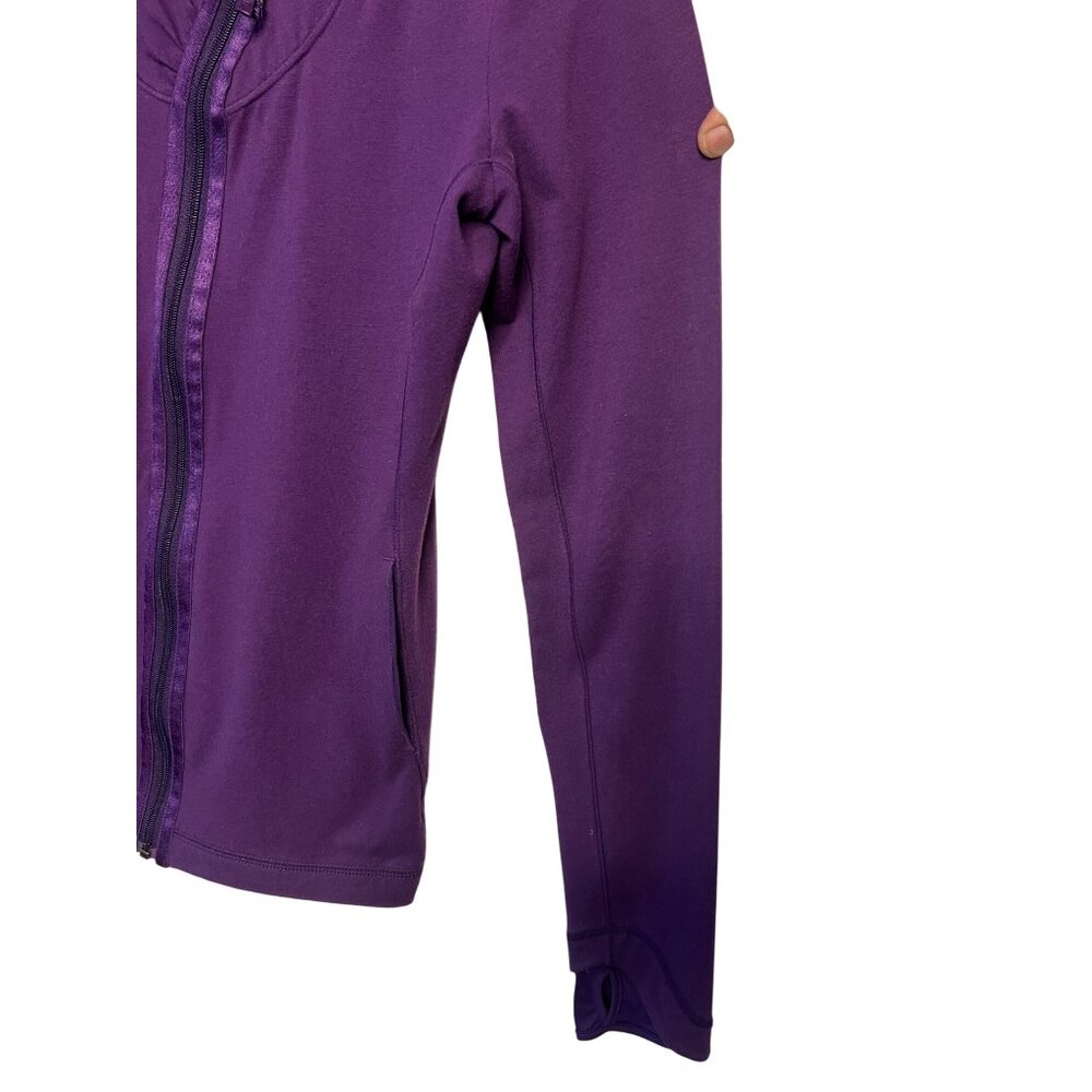 New Balance Purple Womens Medium Zip-Up Jacket With Asymmetrical Collar - Picture 7 of 16